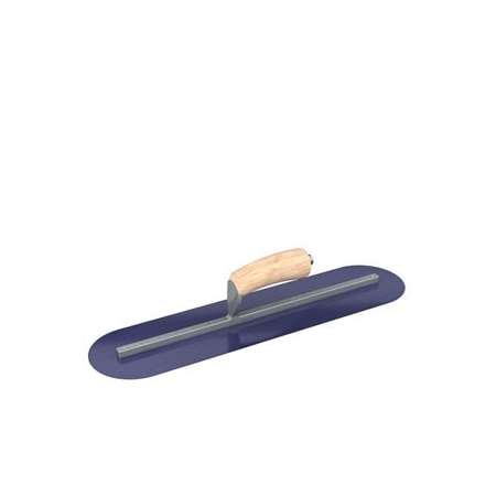 Steel City Trowels By Bon Bon 66-156 Finish Trowel, Round, Blue Steel, 20 X 5, Wood 66-156